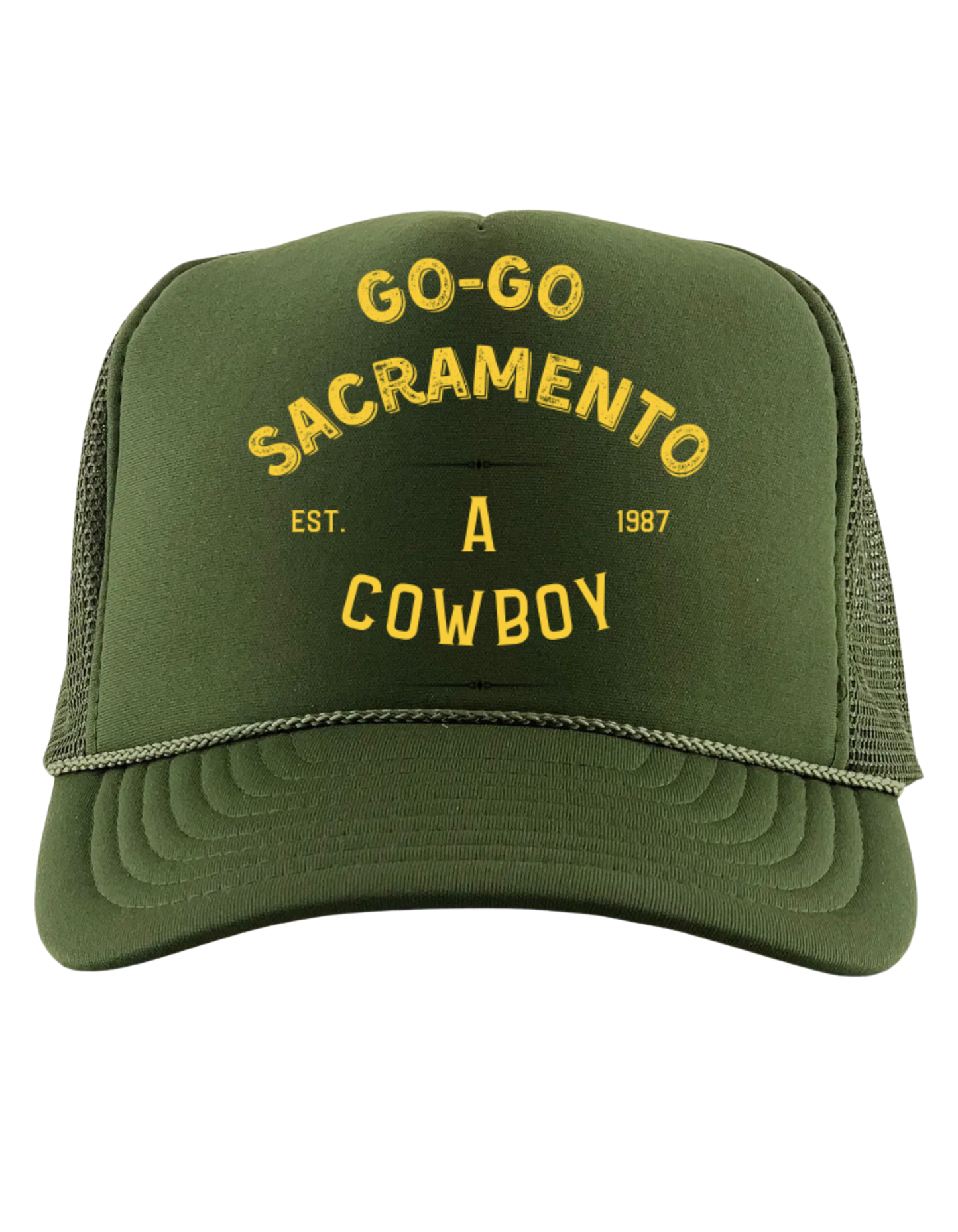 The GO GO Sacramento Trucker in Olive