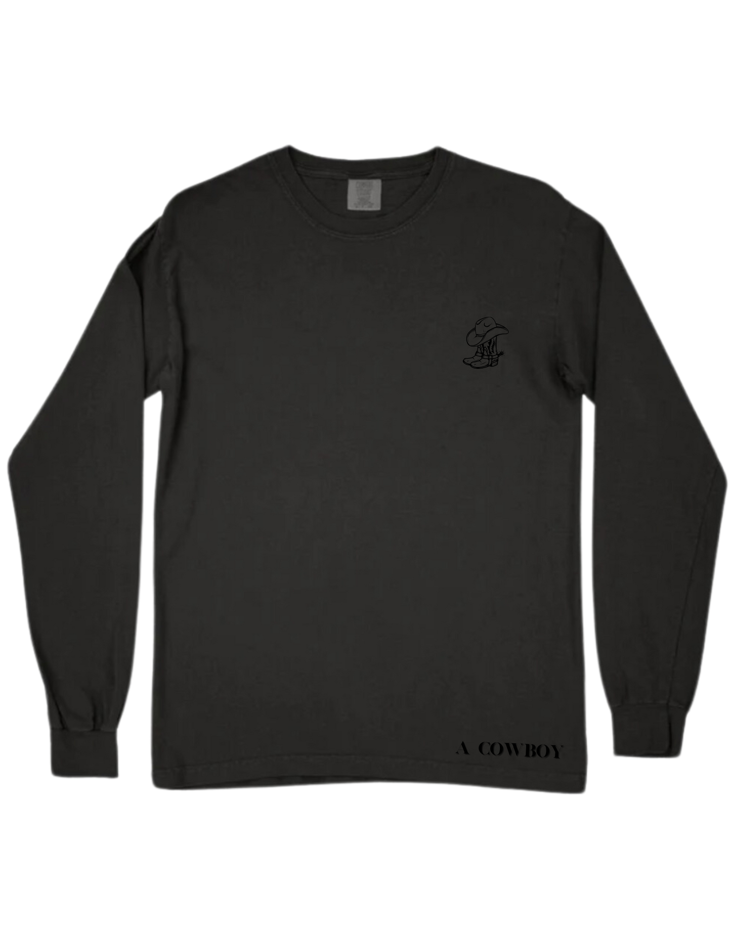 The Back Bone Long Sleeve Tee in Stone Black