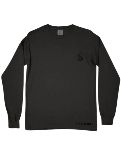 The Back Bone Long Sleeve Tee in Stone Black