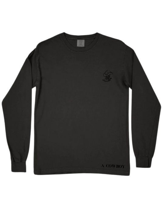 The Back Bone Long Sleeve Tee in Stone Black