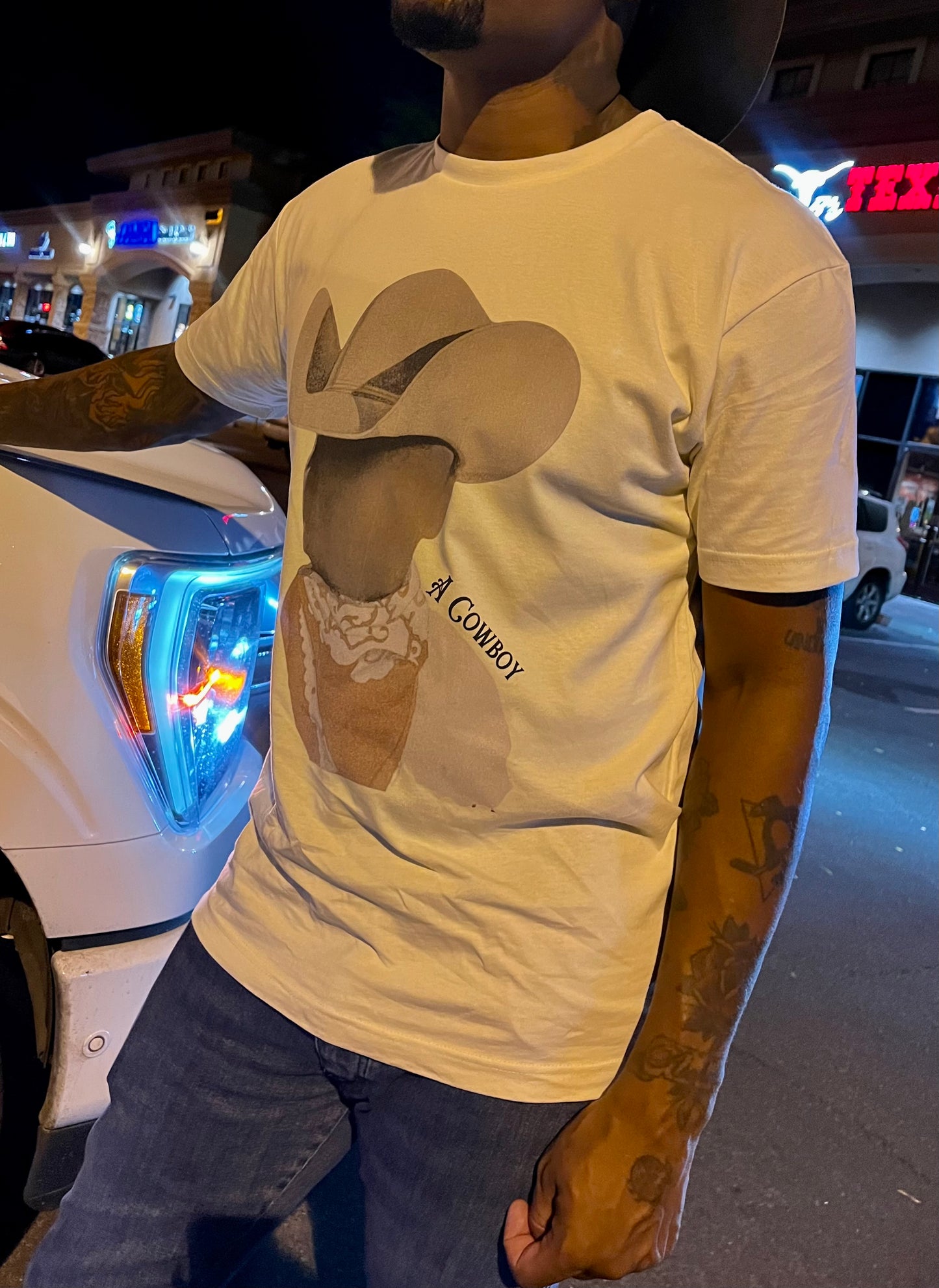 The OG Cowboy Tee in Antique White