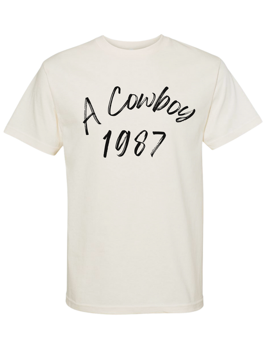 The Designer Cowboy Tee in Antique White