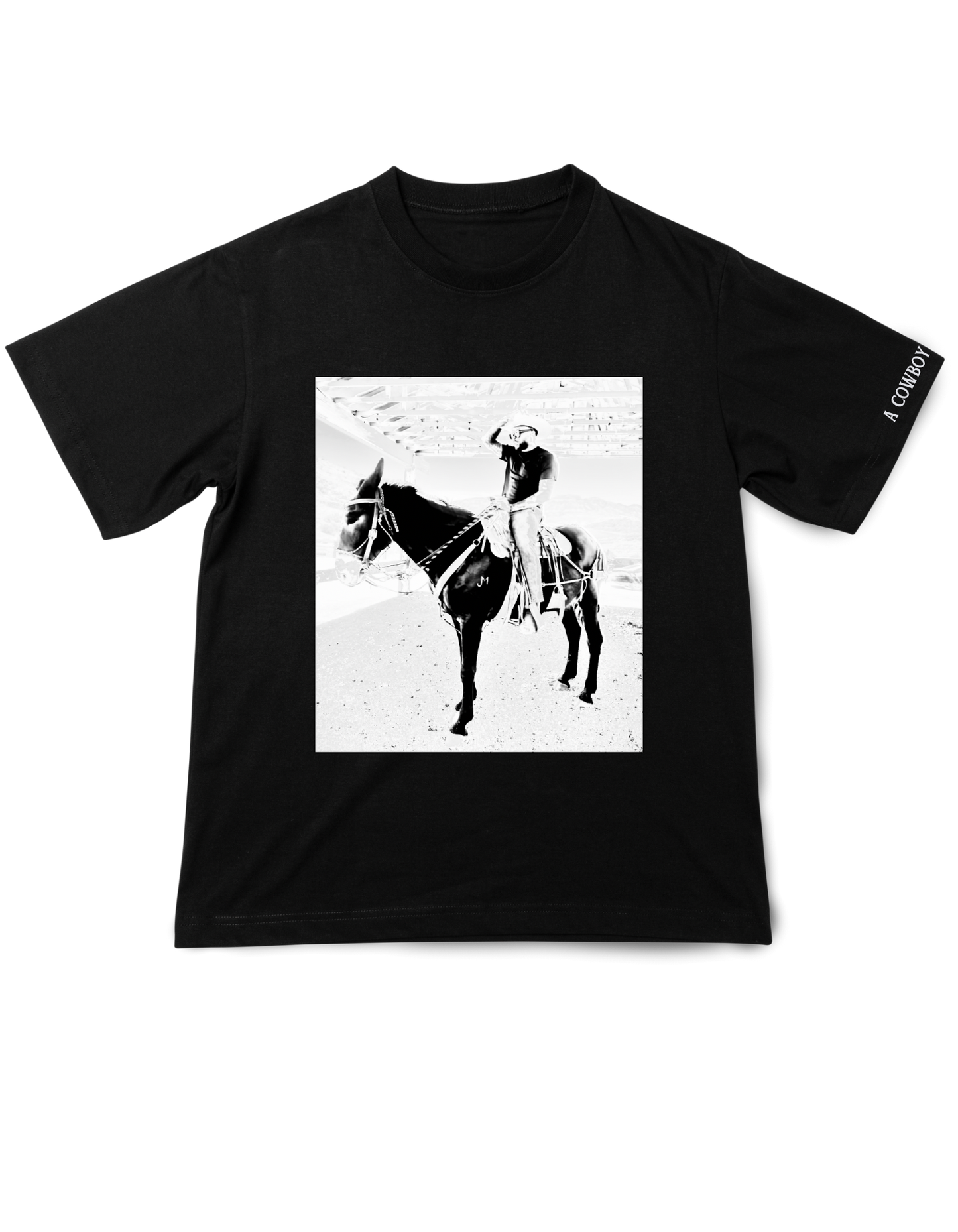 The Mule & A Cowboy Frame Tee in Black