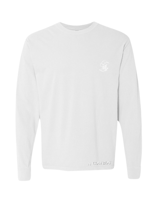 The Back Bone Long Sleeve Tee in Stormy White