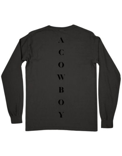 The Back Bone Long Sleeve Tee in Stone Black